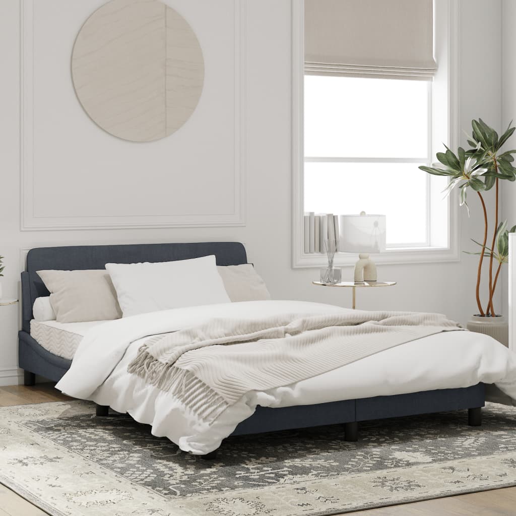 Bed Frame without Mattress Dark Grey 137x187 cm Double Velvet