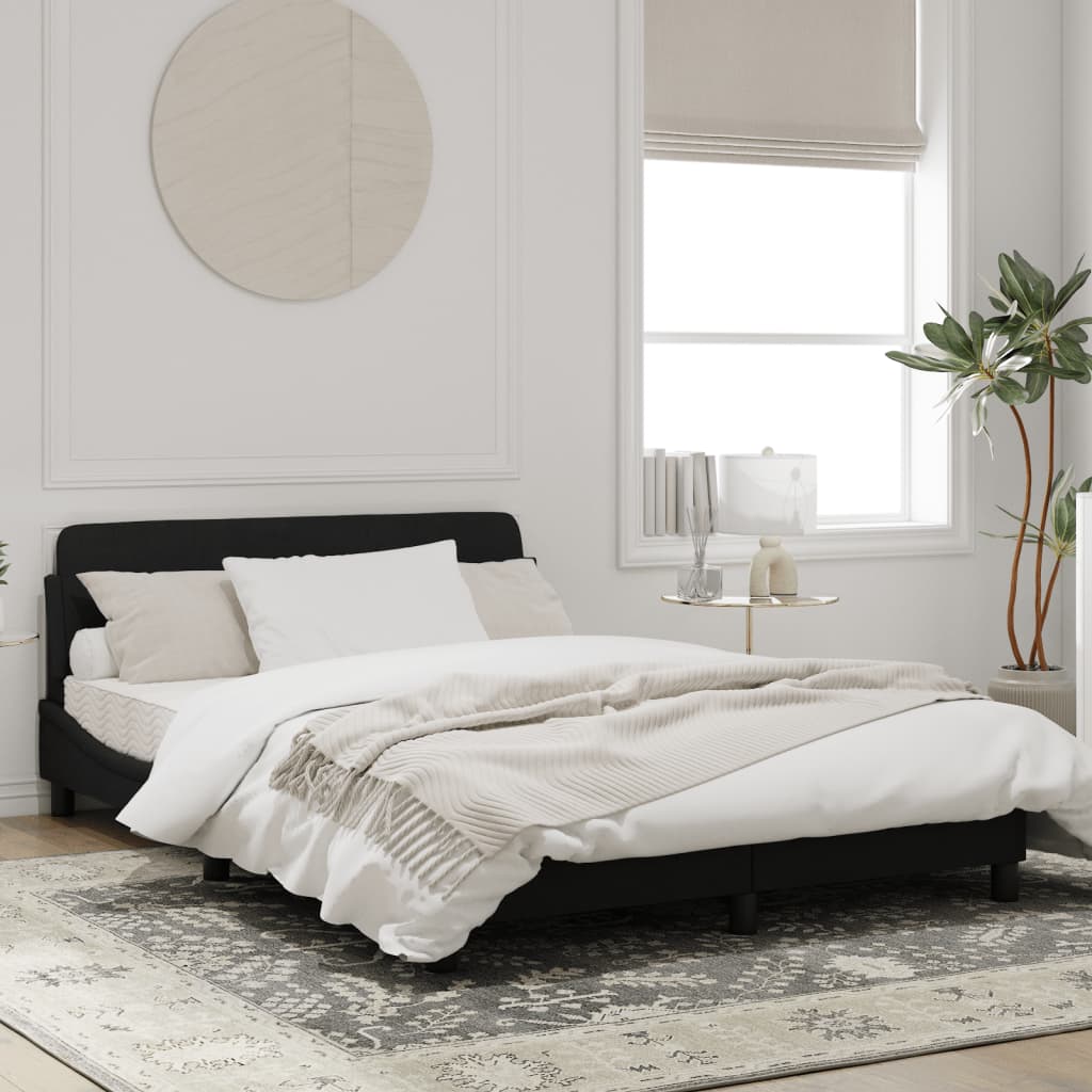 Bed Frame without Mattress Black 137x187 cm Double Velvet