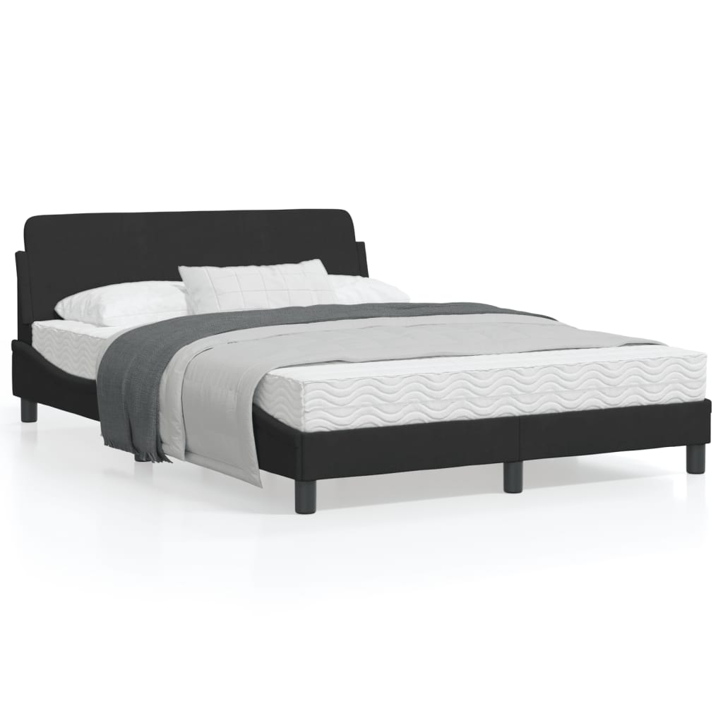 Bed Frame without Mattress Black 137x187 cm Double Velvet