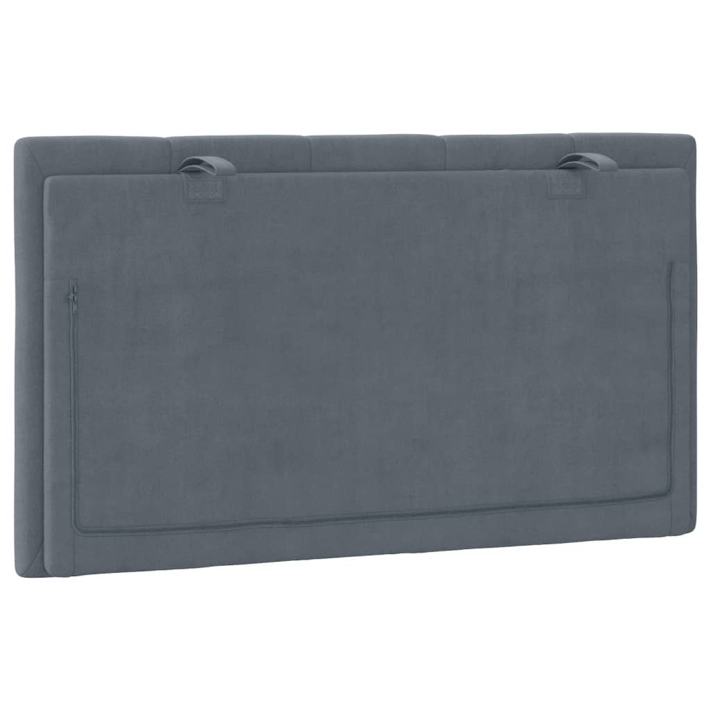 Headboard Cushion Dark Grey 90 cm Velvet