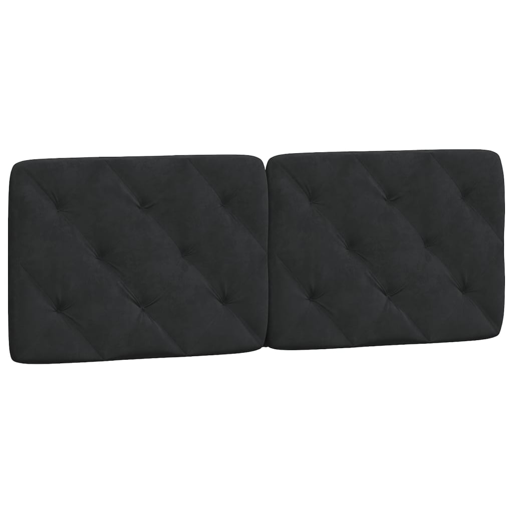 Headboard Cushion Black 137 cm Double Velvet