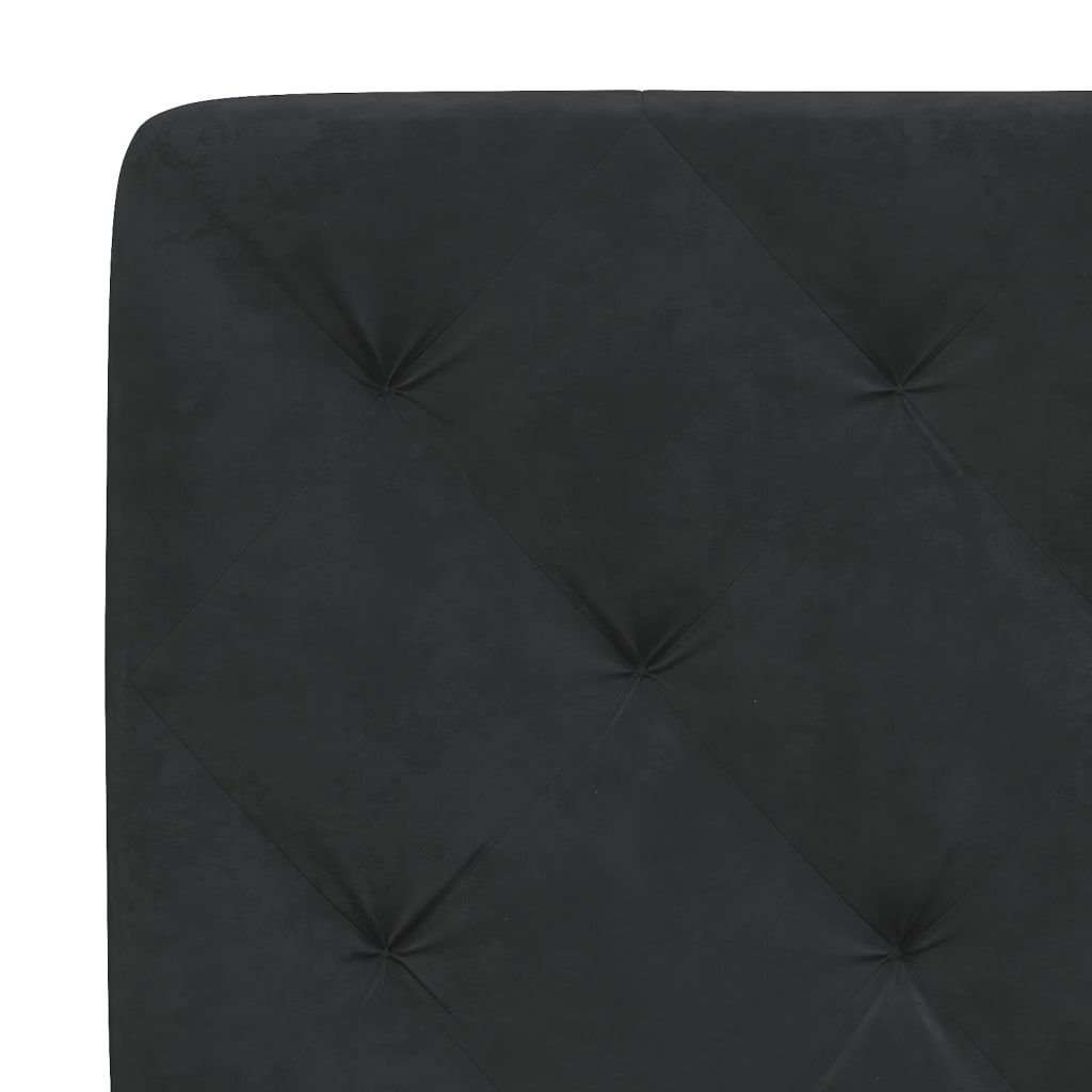 Headboard Cushion Black 137 cm Double Velvet