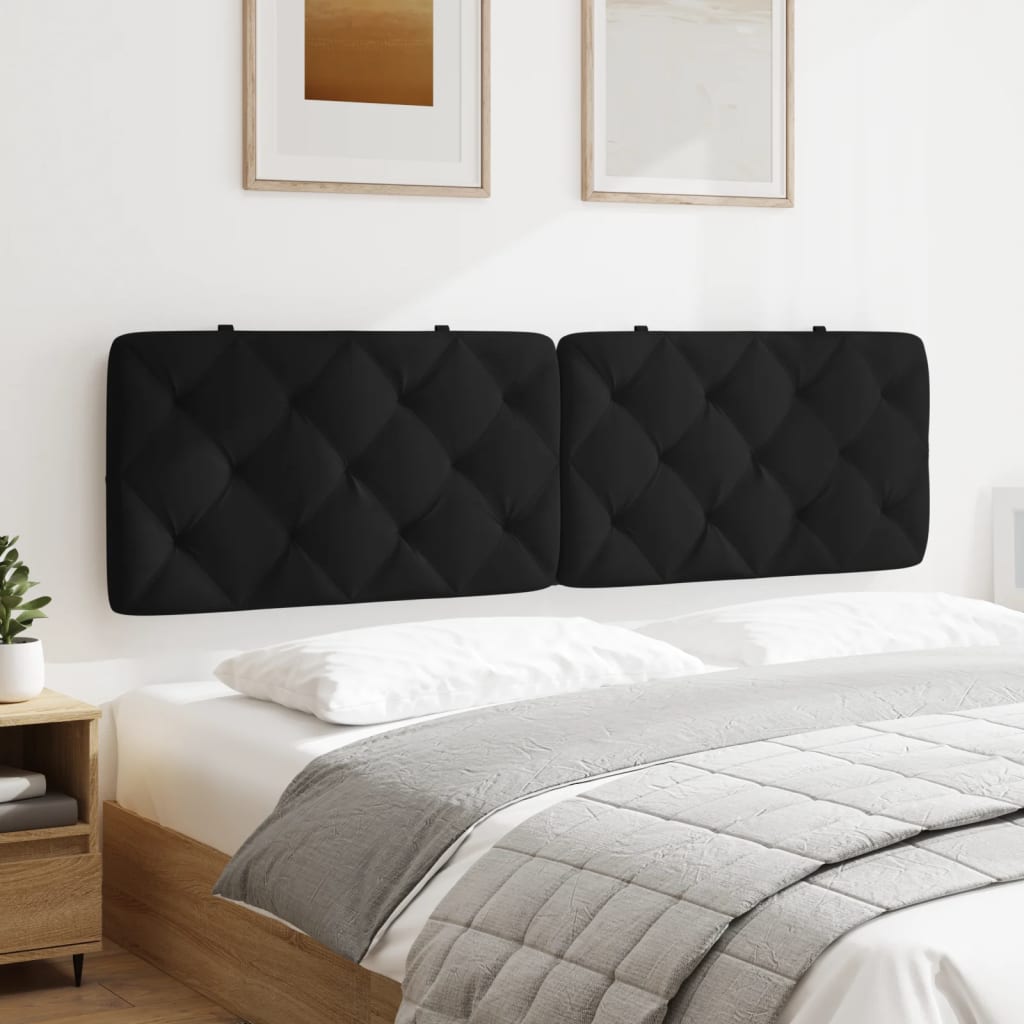 Headboard Cushion Black 180 cm Velvet