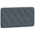 Headboard Cushion Dark Grey 107 cm King Single Velvet