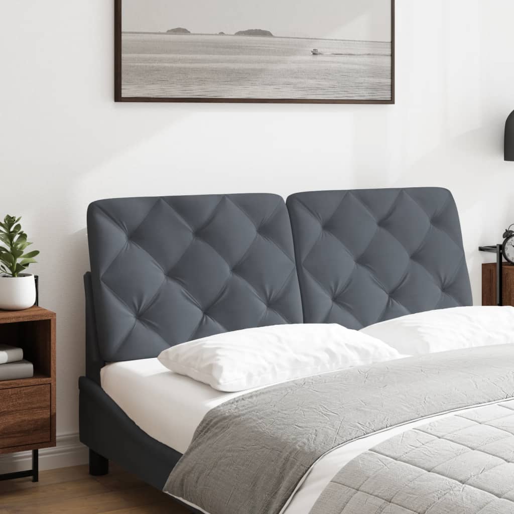 Headboard Cushion Dark Grey 107 cm King Single Velvet