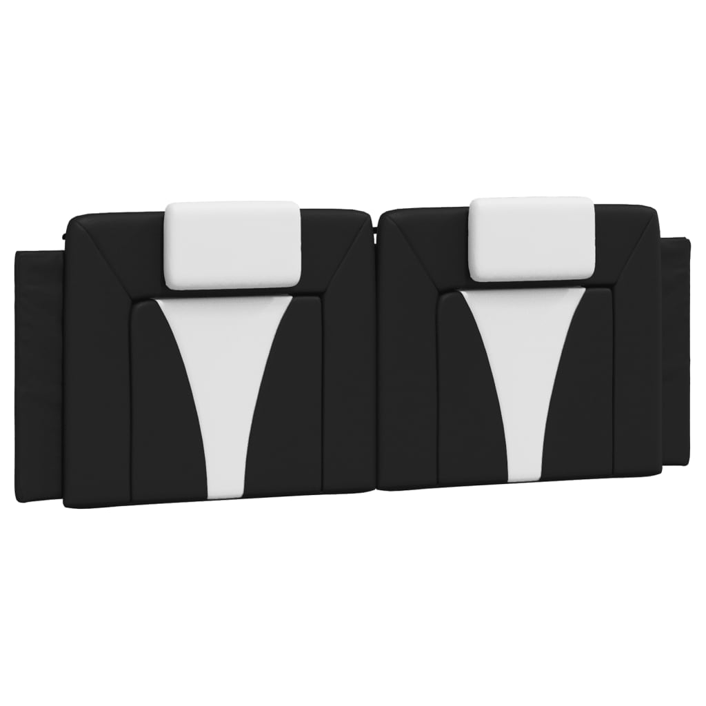 Headboard Cushion Black and White 137 cm Double Faux Leather