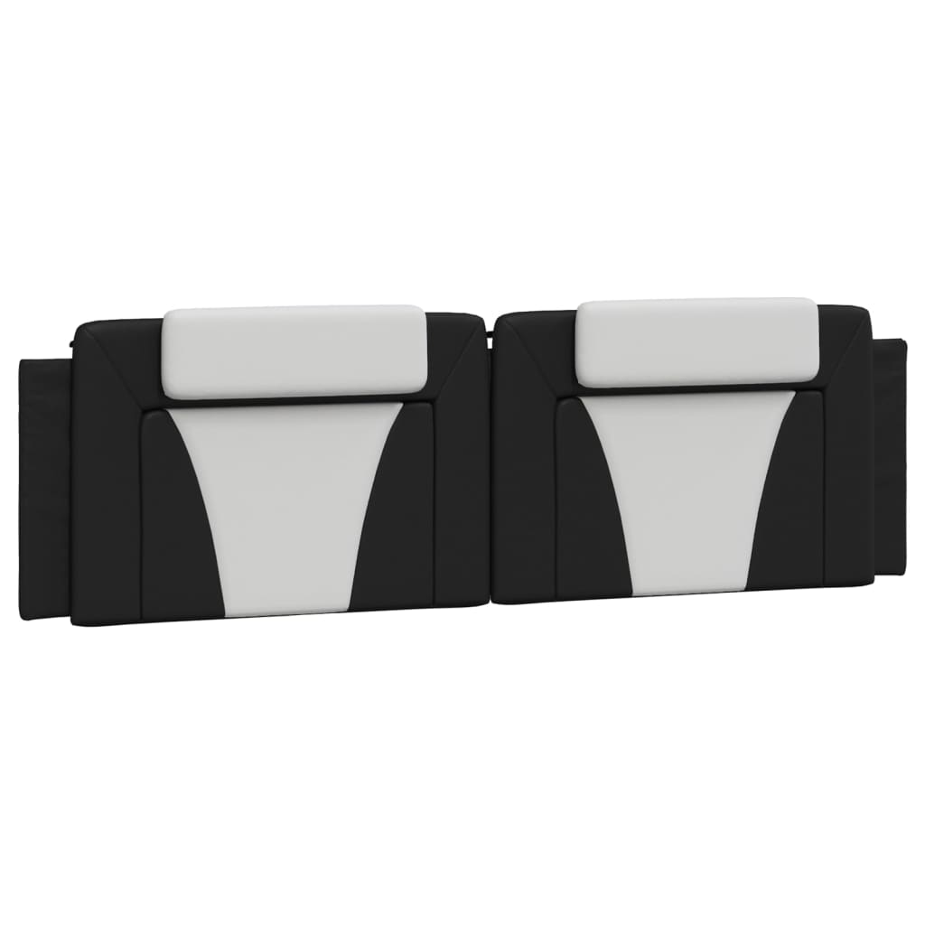 Headboard Cushion Black and White 180 cm Faux Leather