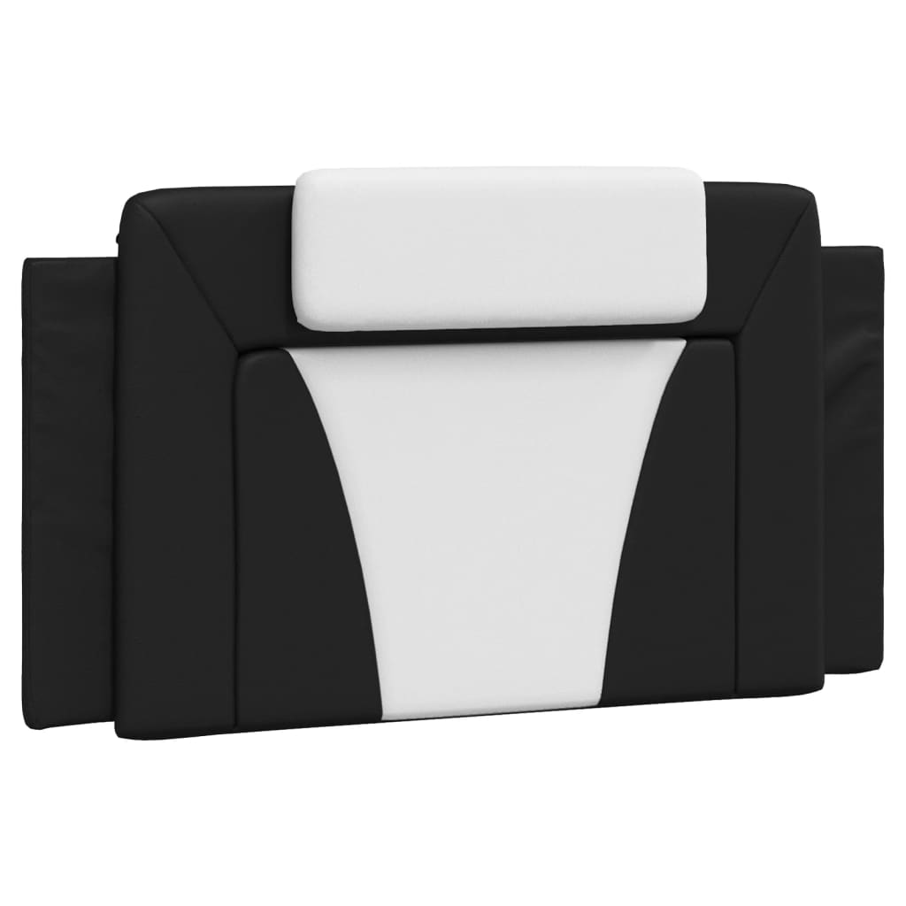 Headboard Cushion Black and White 107 cm Faux Leather