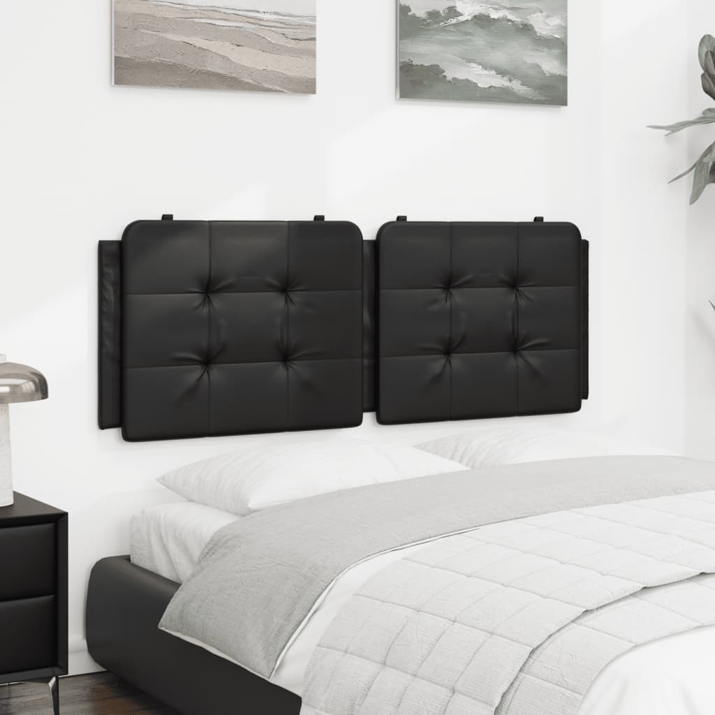 Headboard Cushion Black 137 cm Double Faux Leather