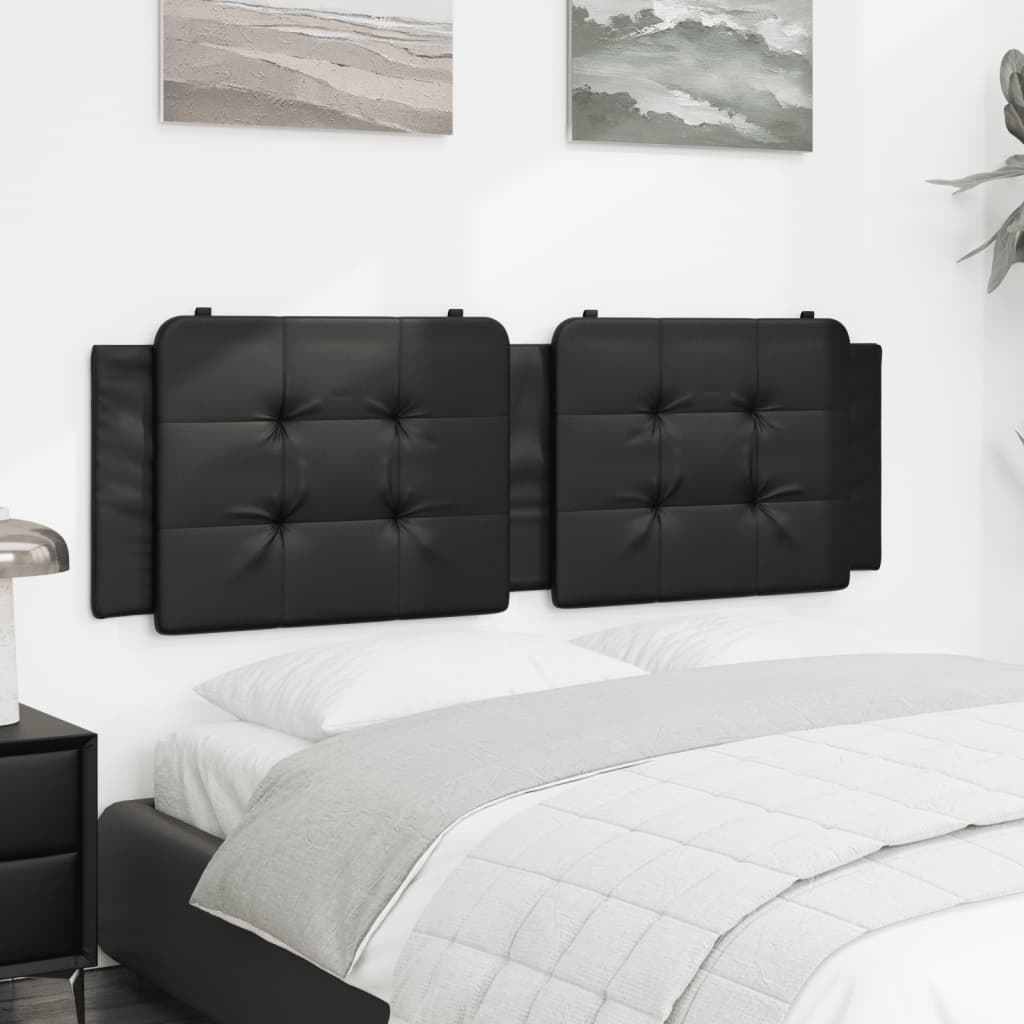 Headboard Cushion Black 152 cm Queen Faux Leather