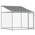 Dog Cage with Roof and Doors Grey 8x2x2 m Galvanised Steel