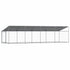 Dog Cage with Roof and Door Grey 8x2x2 m Galvanised Steel