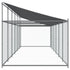 Dog Cage with Roof and Door Grey 12x2x2 m Galvanised Steel