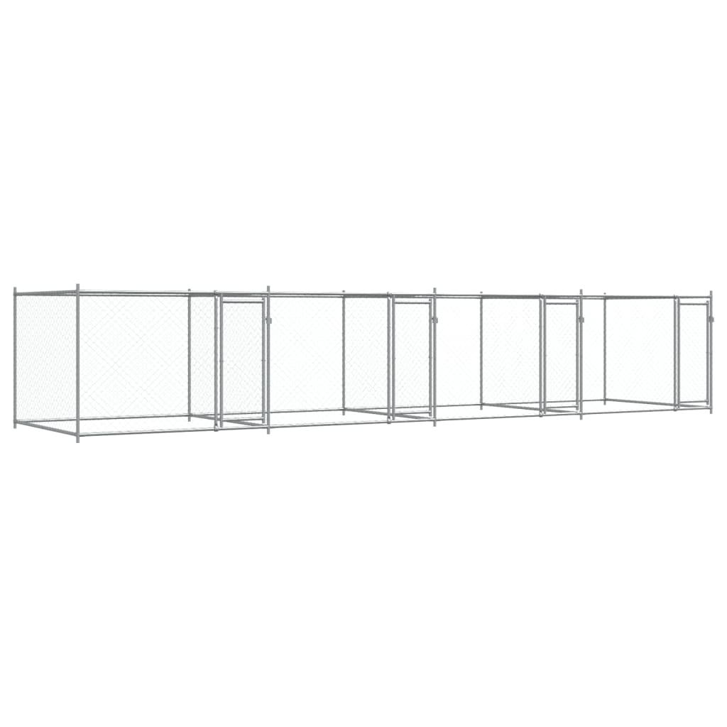 Dog Cage with Doors Grey 8x2x1.5 m Galvanised Steel