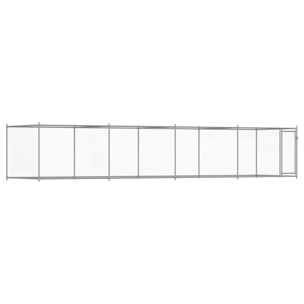 Dog Cage with Door Grey 8x2x1.5 m Galvanised Steel