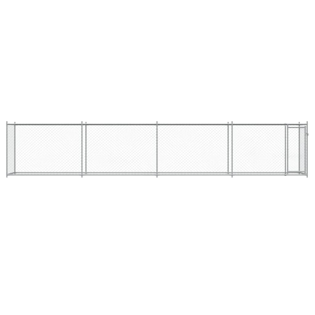 Dog Cage with Door Grey 8x2x1.5 m Galvanised Steel