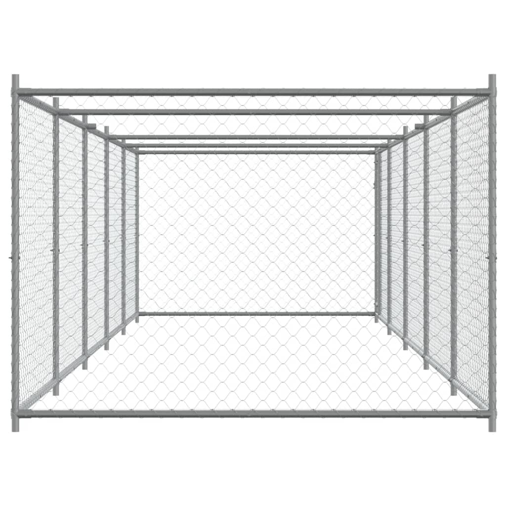 Dog Cage with Door Grey 10x2x1.5 m Galvanised Steel