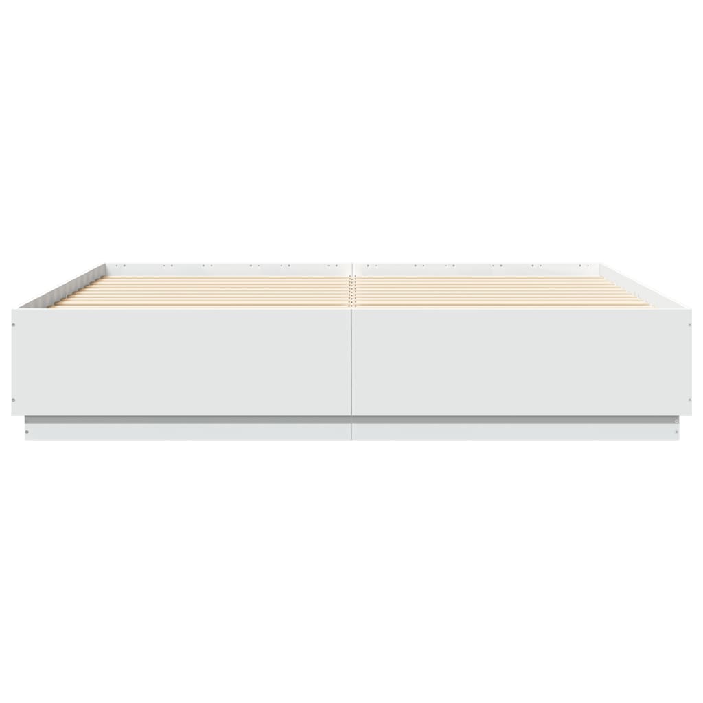 Bed Frame without Mattress White 183x203 cm King