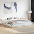 Bed Frame with LED without Mattress White 183x203 cm King