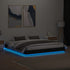 Bed Frame with LED without Mattress Black 183x203 cm King