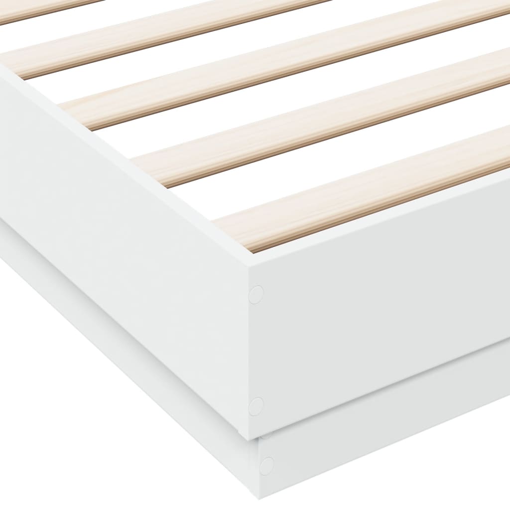 Bed Frame without Mattress White 183x203 cm King