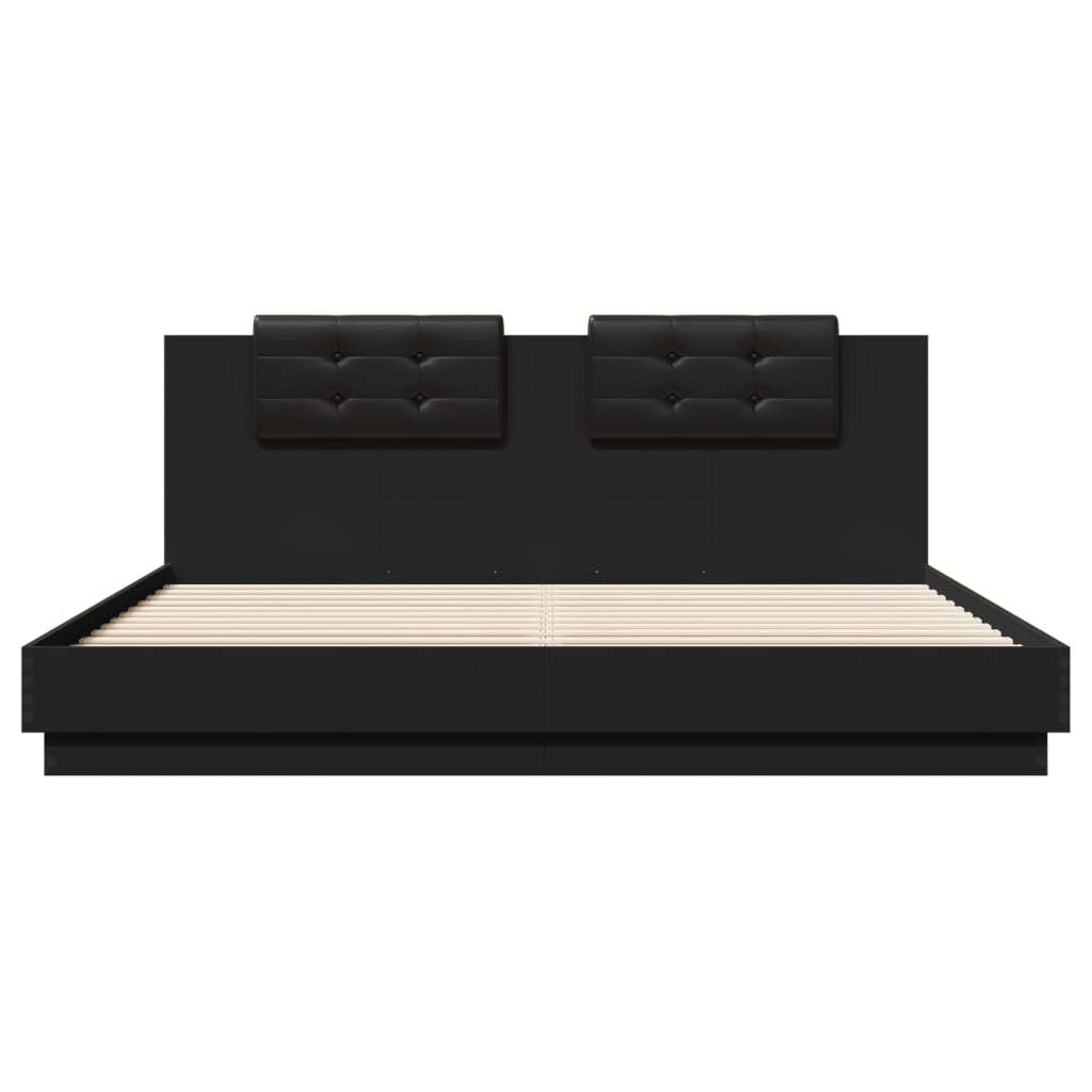 Bed Frame without Mattress Black 183x203 cm King