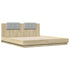 Bed Frame with LED without Mattress Sonoma Oak 183x203 cm King