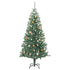 Artificial Christmas Tree with 300 LEDs&Ball Set&Flocked Snow 180 cm