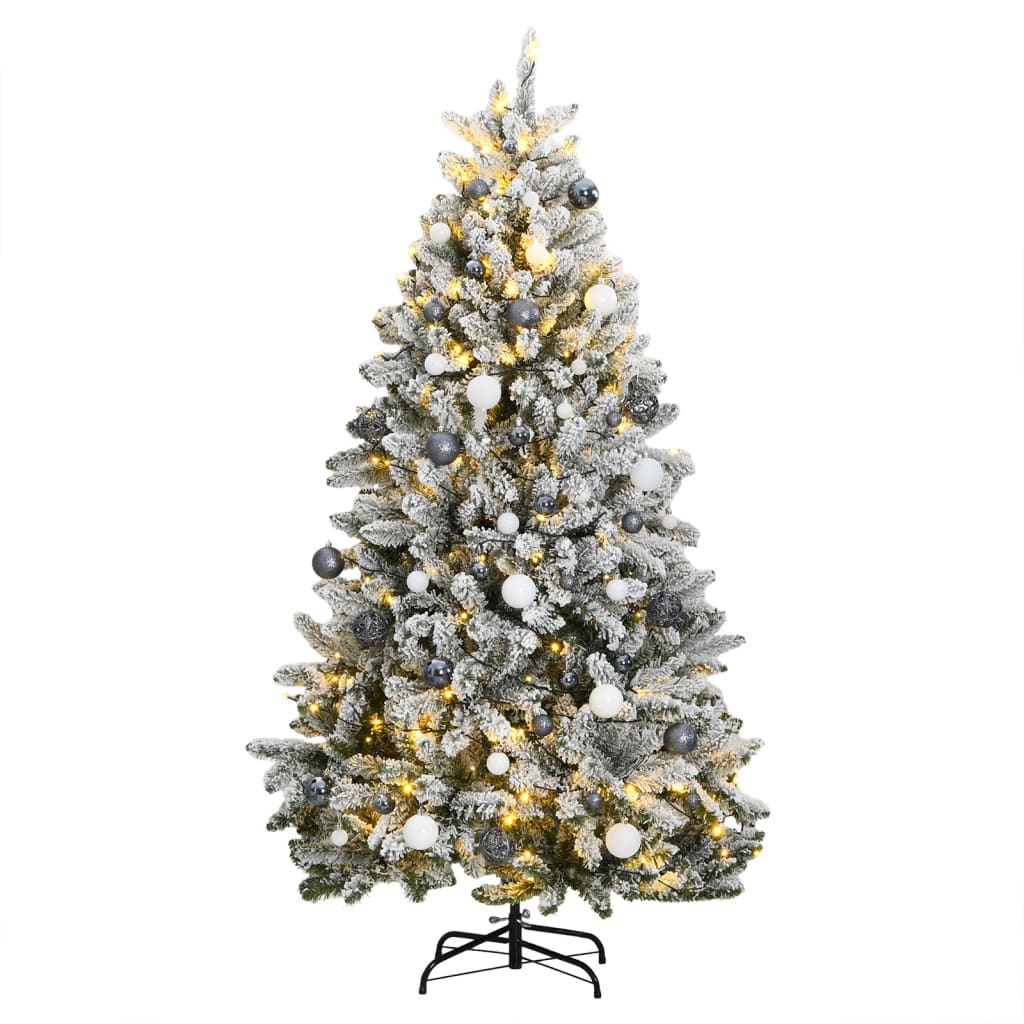 Artificial Hinged Christmas Tree 300 LEDs & Ball Set 180 cm