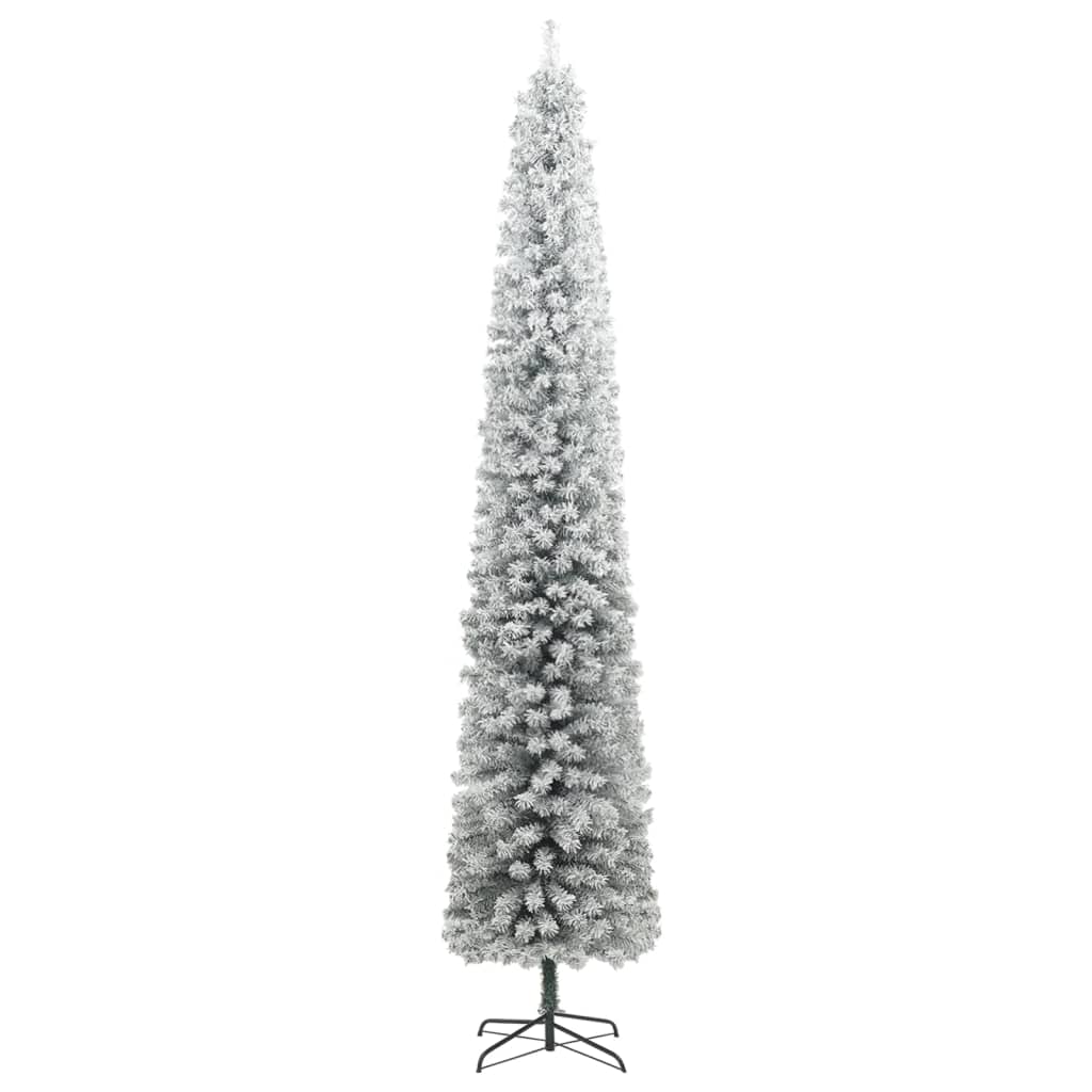 Slim Christmas Tree 300 LEDs & Ball Set & Flocked Snow 300 cm