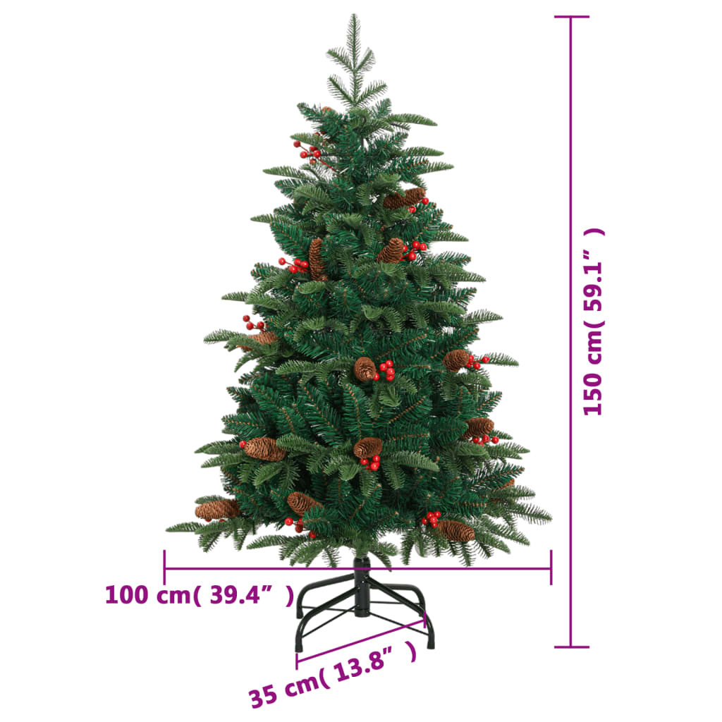 Artificial Hinged Christmas Tree 150 LEDs 150 cm