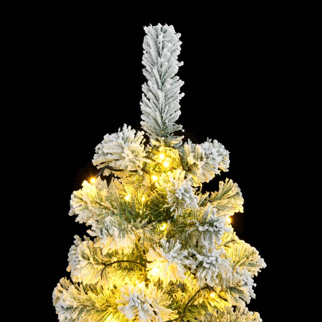 Artificial Hinged Christmas Tree 150 LEDs & Flocked Snow 120 cm