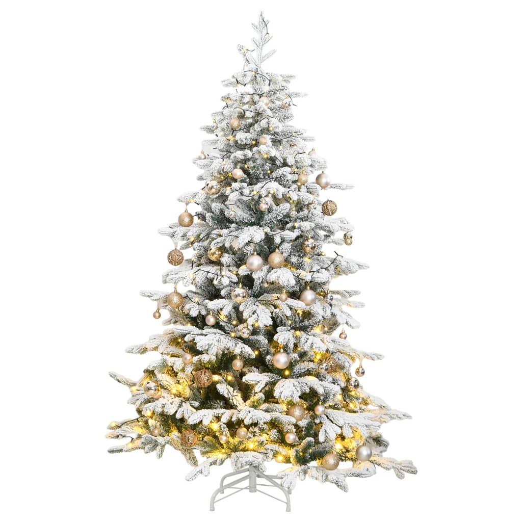 Artificial Hinged Christmas Tree 300 LEDs & Ball Set 180 cm