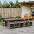 11 Piece Garden Dining Set with Cushions Grey Poly Rattan