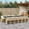 13 Piece Garden Dining Set with Cushions Beige Poly Rattan