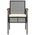 Garden Chairs with Cushions 2 pcs Black Poly Rattan Acacia Wood