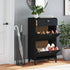 Shoe Cabinet VIKEN Black Engineered Wood