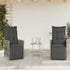 3 Piece Bistro Set with Cushions Grey Poly Rattan