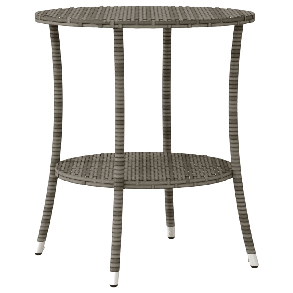 3 Piece Bistro Set with Cushions Grey Poly Rattan