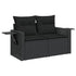 Garden Sofa with Cushions 2-Seater Black Poly Rattan