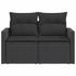 Garden Sofa with Cushions 2-Seater Black Poly Rattan