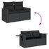 Garden Sofa with Cushions 2-Seater Black Poly Rattan