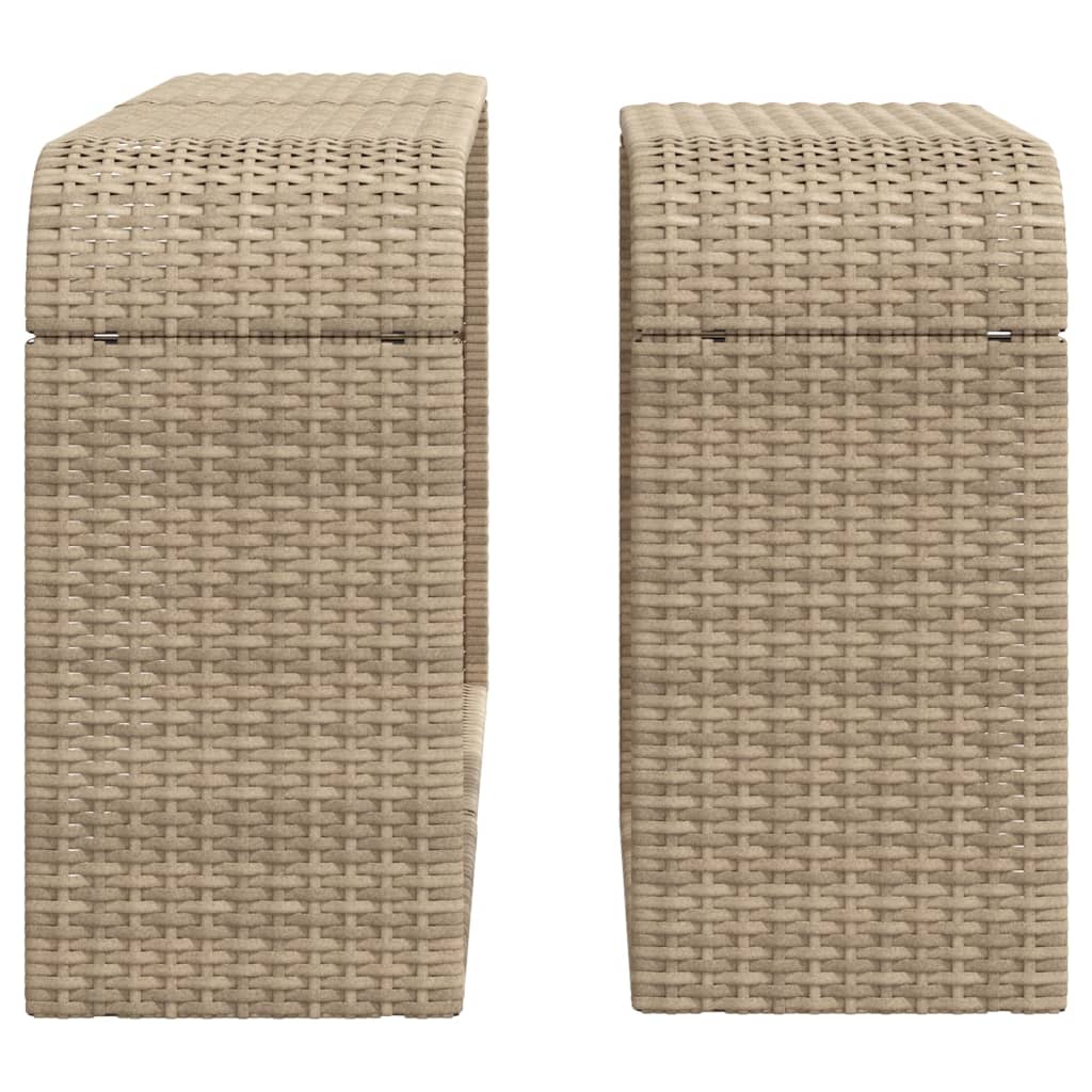 Storage Shelves 2 pcs Beige Poly Rattan