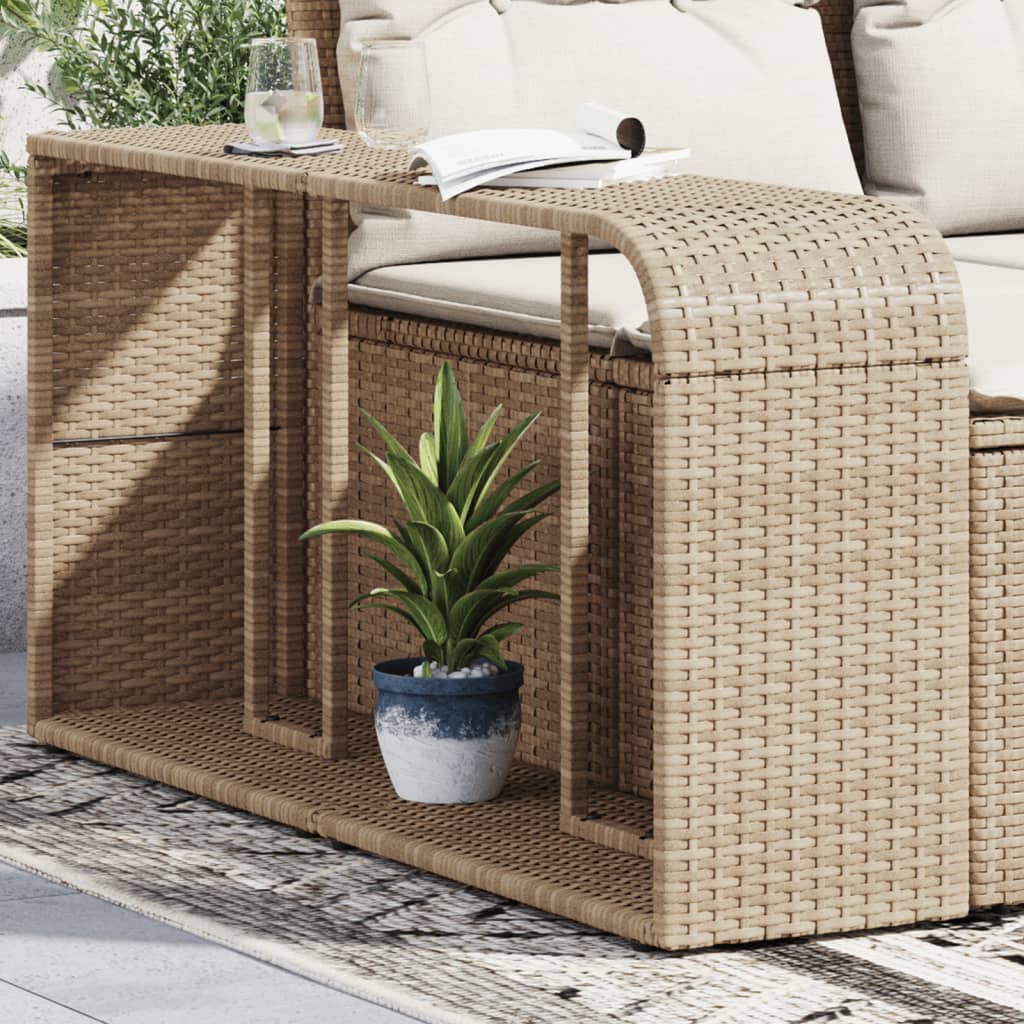 Storage Shelves 2 pcs Beige Poly Rattan