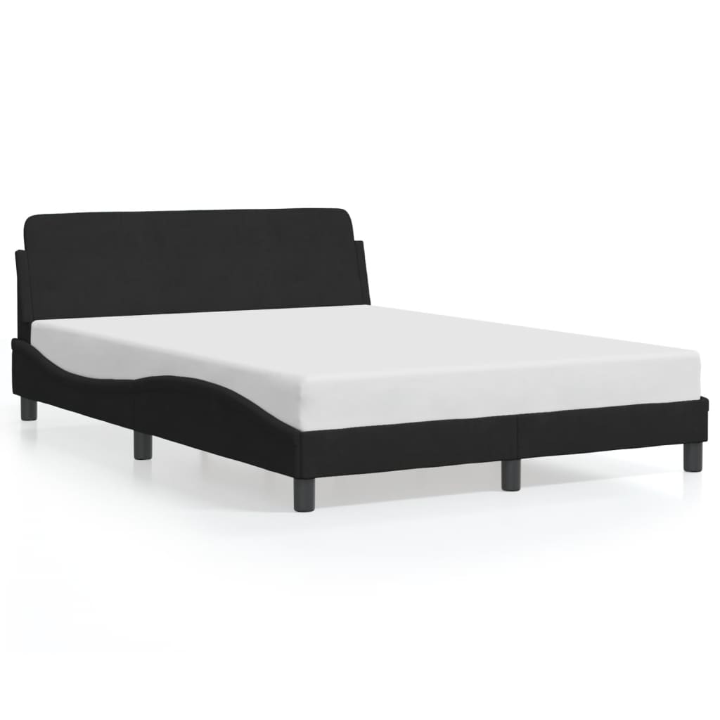 Bed Frame without Mattress Black 137x187 cm Double Velvet