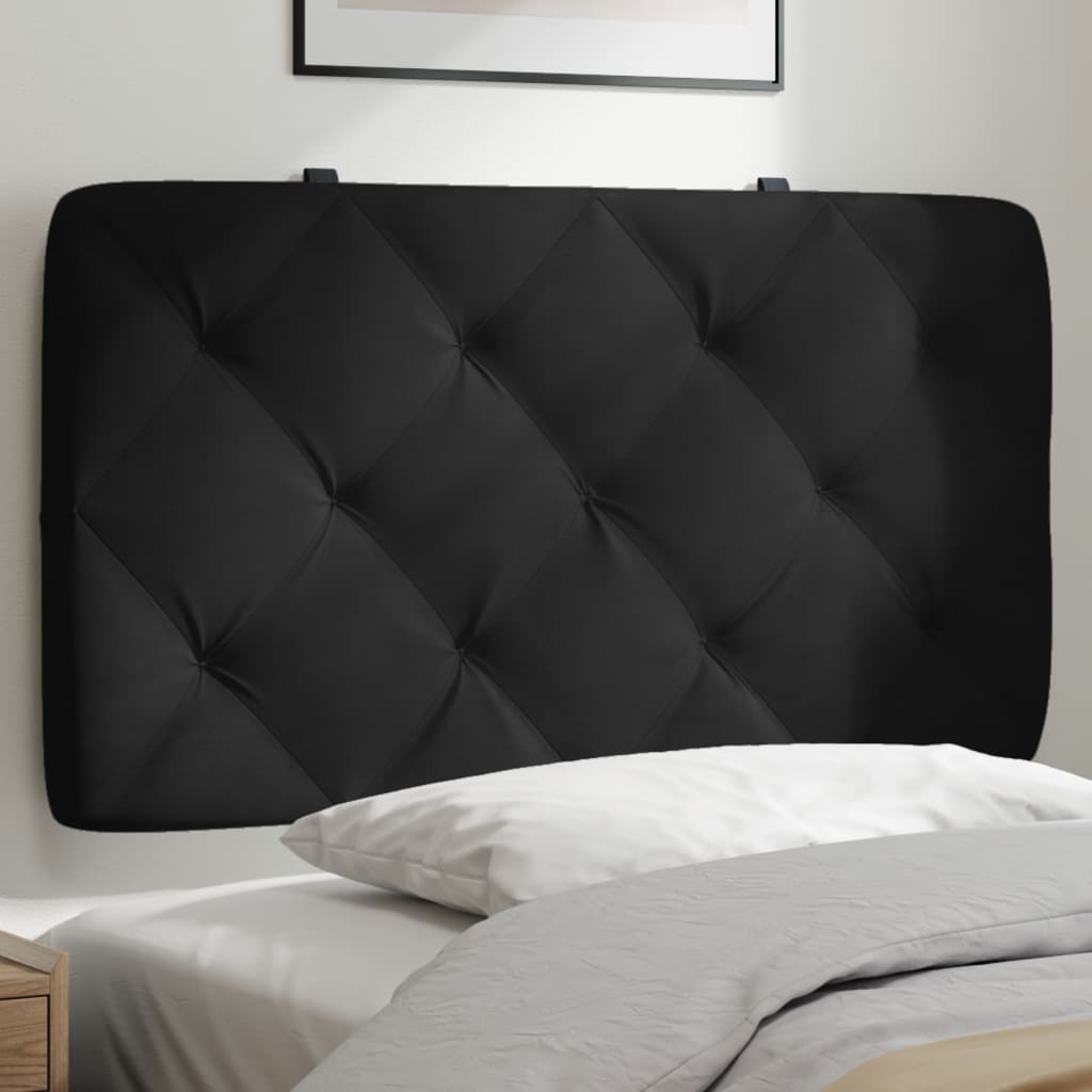 Headboard Cushion Black 90 cm Velvet