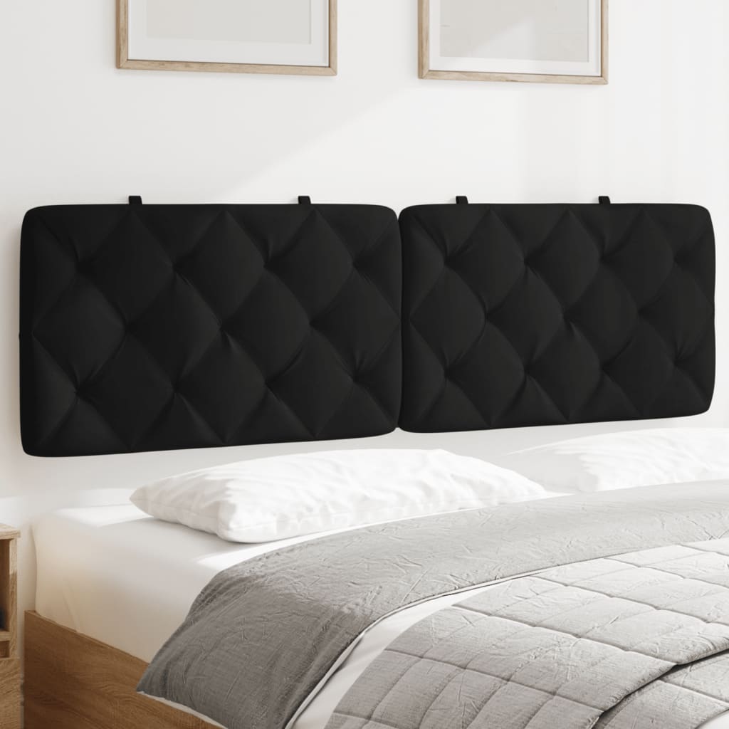 Headboard Cushion Black 153 cm Velvet