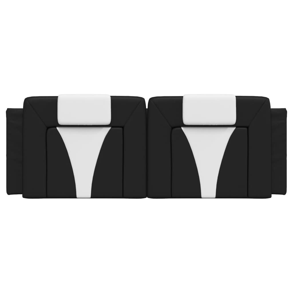 Headboard Cushion Black and White 153 cm Faux Leather