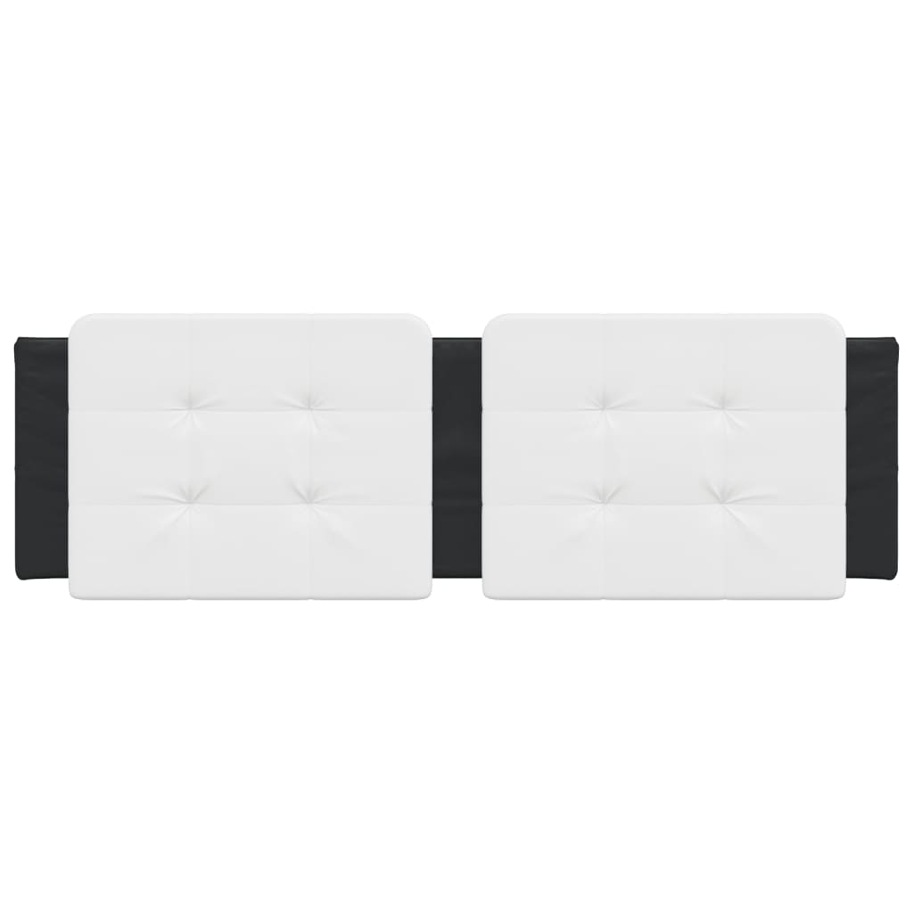 Headboard Cushion Black and White 153 cm Faux Leather