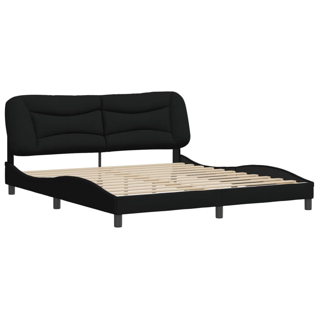 Bed Frame without Mattress Black 183x203 cm King Fabric